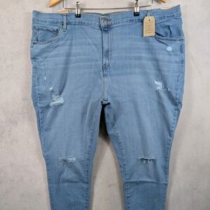 Levi’s 721 High Rise Skinny Jeans Women’s Size 26W Distressed Light Wash NWT